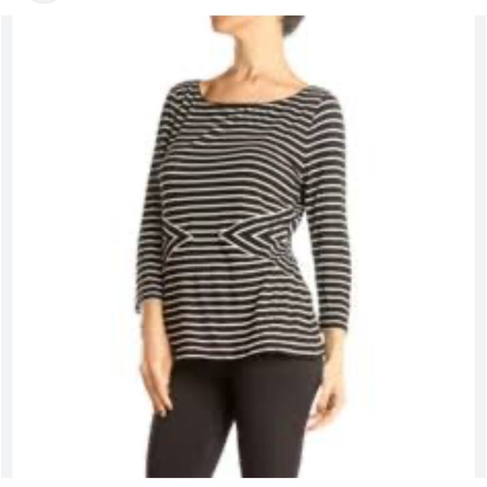 WHBM Striped 3/4 Sleeve Top Size Medium